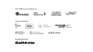 Bloc logo institutions et partenaires Viva Villa noir et blanc